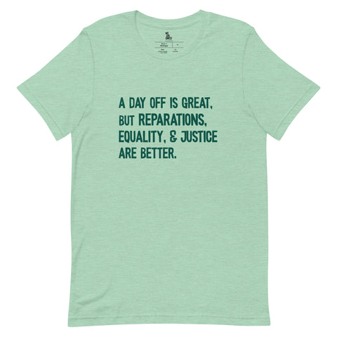 Juneteenth Reparations Unisex t-shirt - Heather Mint
